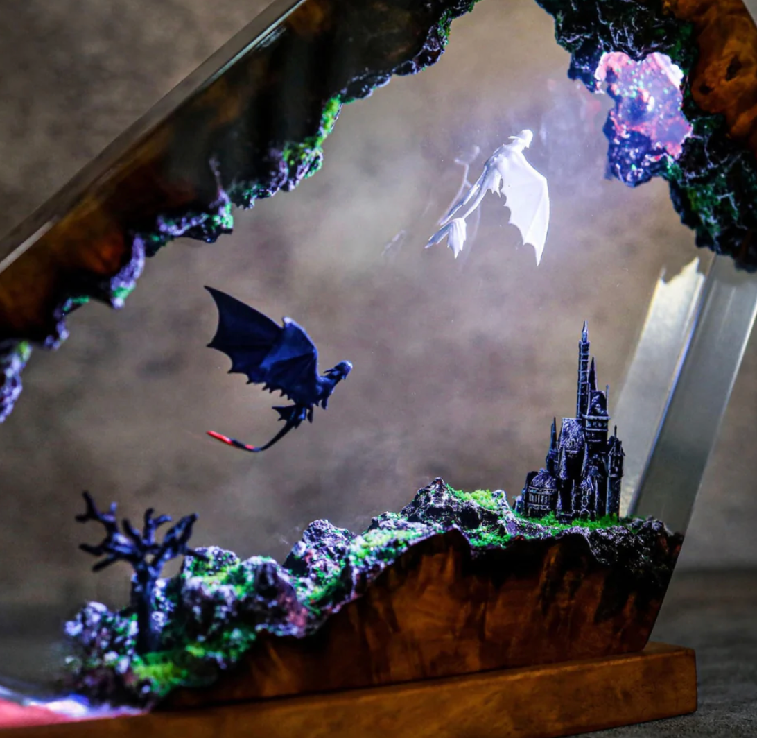 Handmade Dragon Fantasy Resin Lamp