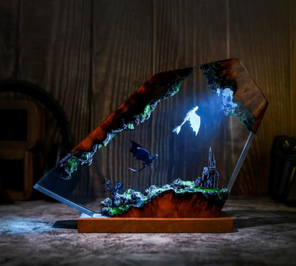Handmade Dragon Fantasy Resin Lamp