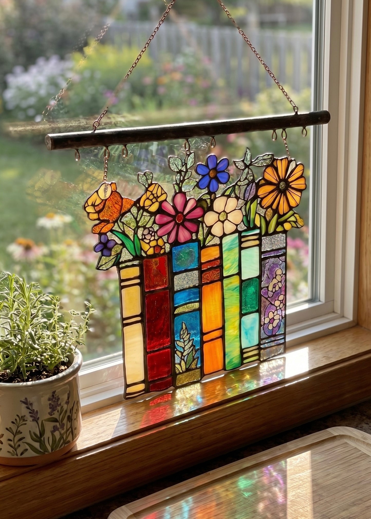 AmeliasGlass - Handcrafted Book Sun Catcher